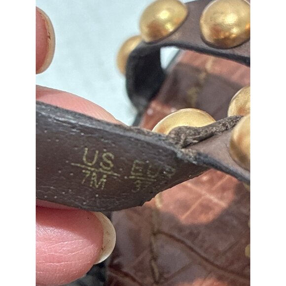 Sam Edelman Estella studded gladiator sandals brown leather ankle straps size 7 - Picture 6 of 8